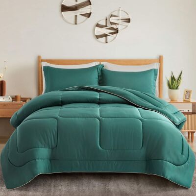Peace Nest - Lightweight Cool-Touch Satin Comforter Sets with Pillowcases - Green Peace Nest - Lightweight Cool-Touch Satin Comforter Sets with Pillowcases - Green
