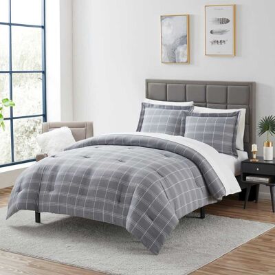 Sweet Home Collection - 7 Piece Chambray Bed in a Bag Comforter & Sheet Set - Queen - Gray Sweet Home Collection - 7 Piece Chambray Bed in a Bag Comforter & Sheet Set - Queen - Gray