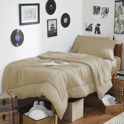 Sweet Home Collection - 7PC Campus Ready Dorm Twin XL Bedding Bundle, Solid Comforter, Bed Pillows and Sheet Set - Taupe Sweet Home Collection - 7PC Campus Ready Dorm Twin XL Bedding Bundle, Solid Comforter, Bed Pillows and Sheet Set - Taupe