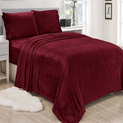 Plazatex - Lavana Microplush Ultra Premium All Season Soft Brushed Sheet Sets, Twin - Burgundy Plazatex - Lavana Microplush Ultra Premium All Season Soft Brushed Sheet Sets, Twin - Burgundy