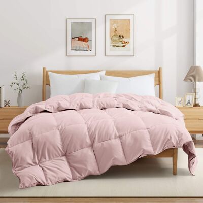 Peace Nest - Lightweight Summer White Goose Down Feather Fiber Comforter Duvet Insert - Twin - Pink Peace Nest - Lightweight Summer White Goose Down Feather Fiber Comforter Duvet Insert - Twin - Pink
