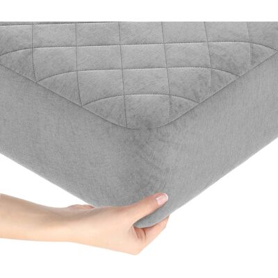 Costway - Queen Size Mattress Protector with Deep Pocket Sponge Padding Anti-slip Bottom - Gray Costway - Queen Size Mattress Protector with Deep Pocket Sponge Padding Anti-slip Bottom - Gray