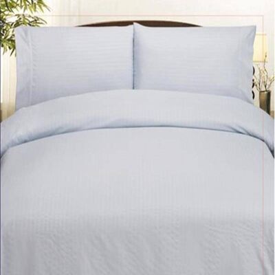 Plazatex - Embossed Dobby Stripe 90GSM Microfiber Sheet Set - Full 54x75" - White Plazatex - Embossed Dobby Stripe 90GSM Microfiber Sheet Set - Full 54x75" - White