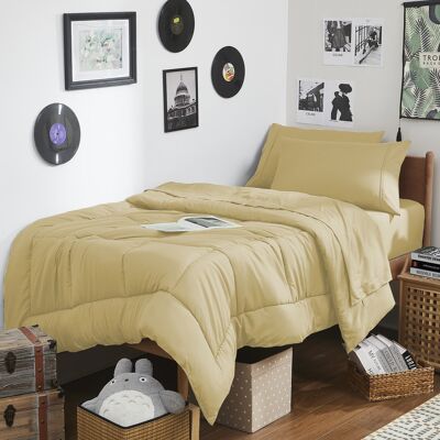 Sweet Home Collection - 7PC Campus Ready Dorm Twin XL Bedding Bundle, Solid Comforter, Bed Pillows and Sheet Set - Camel Sweet Home Collection - 7PC Campus Ready Dorm Twin XL Bedding Bundle, Solid Comforter, Bed Pillows and Sheet Set - Camel