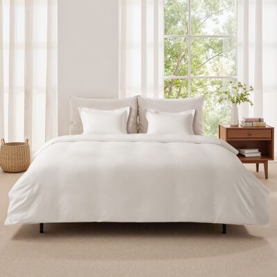 VEVOR - Queen Duvet Cover Set, 100% Cotton, 3 Pieces Bedding Set Queen Size with 1 Duvet Cover 90 x 90 in and 2 Pillow Shams - White VEVOR - Queen Duvet Cover Set, 100% Cotton, 3 Pieces Bedding Set Queen Size with 1 Duvet Cover 90 x 90 in and 2 Pillow Shams - White