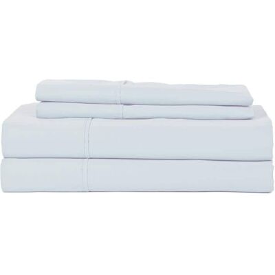 Castle Hill London - 410 Thread Count Cotton Sateen Sheet Set Deep Pocket - Queen - Light blue Castle Hill London - 410 Thread Count Cotton Sateen Sheet Set Deep Pocket - Queen - Light blue