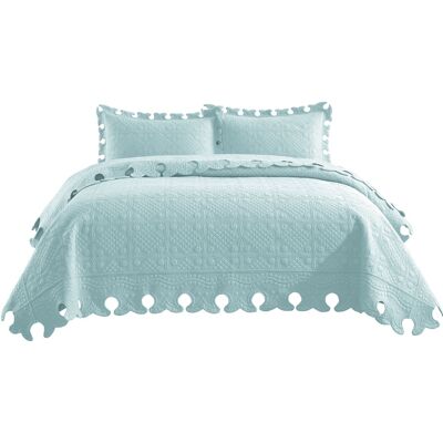 MarCielo - 3 Piece 100% Cotton Oversized Quilt Bedspread Set - Mint Green MarCielo - 3 Piece 100% Cotton Oversized Quilt Bedspread Set - Mint Green