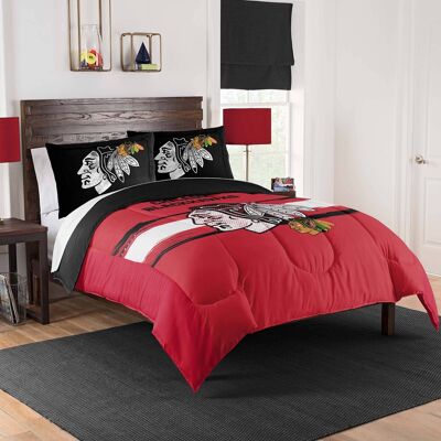Sweet Home Collection - NHL Chicago Blackhawks Comforter & Pillow Sham Set- Full/Queen - Multicolored Sweet Home Collection - NHL Chicago Blackhawks Comforter & Pillow Sham Set- Full/Queen - Multicolored