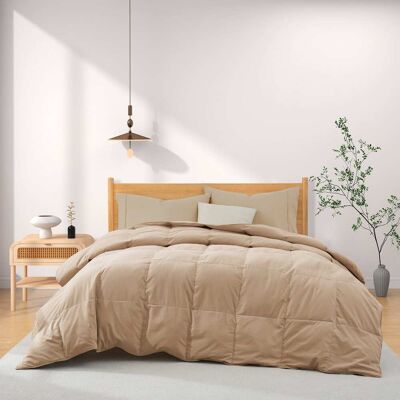 Peace Nest - Lightweight Summer White Goose Down Feather Fiber Comforter Duvet Insert, Twin - Ginger Root Peace Nest - Lightweight Summer White Goose Down Feather Fiber Comforter Duvet Insert, Twin - Ginger Root