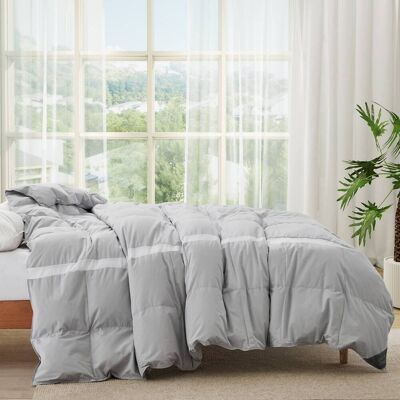 Puredown - 600FP Cooling Lightweight Breathable White Down Comforter, Oversized Summer Blanket, Twin - Gray Puredown - 600FP Cooling Lightweight Breathable White Down Comforter, Oversized Summer Blanket, Twin - Gray