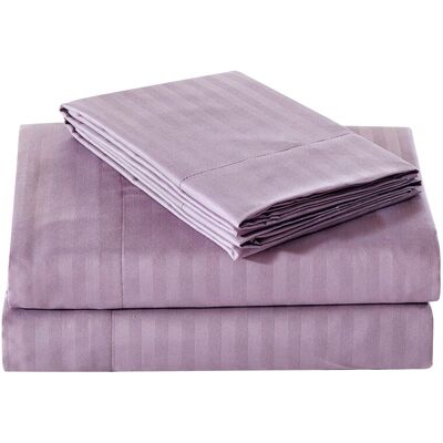Plazatex - 1800 Embossed Stripe Premium All Season Bed Sheet Set Queen - Plum Plazatex - 1800 Embossed Stripe Premium All Season Bed Sheet Set Queen - Plum