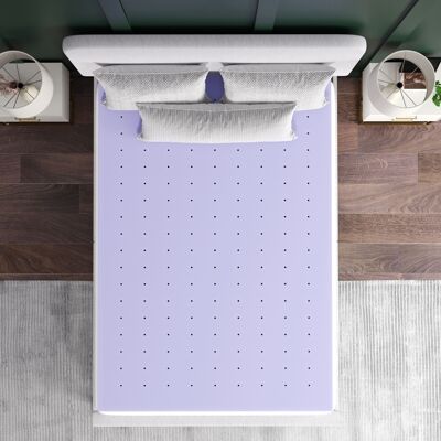 Emma + Oliver - Astor Memory Foam Mattress Topper with Lavender Infused, CertiPUR-US Certified Foam and Ventilated Construction - Purple Emma + Oliver - Astor Memory Foam Mattress Topper with Lavender Infused, CertiPUR-US Certified Foam and Ventilated Construction - Purple