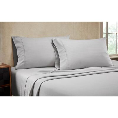 Knightsbridge - 1000 Thread Count Herringbone Sateen Sheet Set - 4-Piece - Queen 60x80" - Silver Knightsbridge - 1000 Thread Count Herringbone Sateen Sheet Set - 4-Piece - Queen 60x80" - Silver