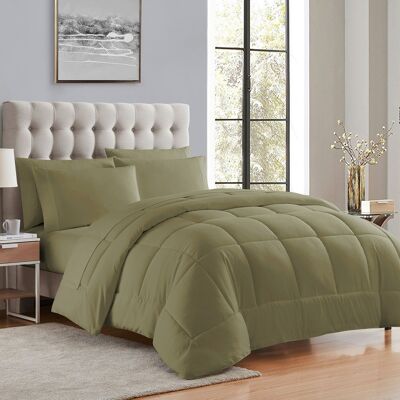 Sweet Home Collection - All Season Reversible Bed-in-A-Bag Solid Color Comforter & Sheet Set, Queen - Sage Sweet Home Collection - All Season Reversible Bed-in-A-Bag Solid Color Comforter & Sheet Set, Queen - Sage