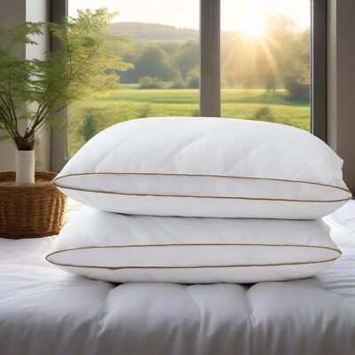 Peace Nest - Gusseted Goose Down Feather Pillows Set of 2 - White Peace Nest - Gusseted Goose Down Feather Pillows Set of 2 - White