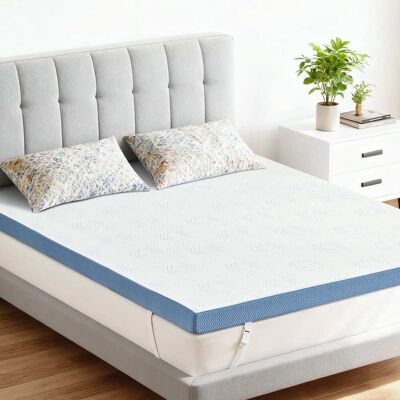 Dyonery - Twin Size Firm Mattress Topper - High Density Foam Extra Support - Breathable Washable Cover with Anti-Slip,3in - Gray Dyonery - Twin Size Firm Mattress Topper - High Density Foam Extra Support - Breathable Washable Cover with Anti-Slip,3in - Gray