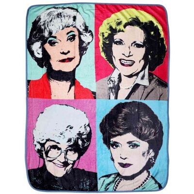 Just Funky - Golden Girls Warhol Fleece Blanket Comforter 45"x60" - Multi-Color Just Funky - Golden Girls Warhol Fleece Blanket Comforter 45"x60" - Multi-Color