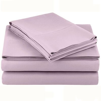 Kitcheniva - 4 Piece Bed Sheet Set Microfiber Comfort Ultra Soft Deep Pocket Sheets Light King - Lilac Kitcheniva - 4 Piece Bed Sheet Set Microfiber Comfort Ultra Soft Deep Pocket Sheets Light King - Lilac