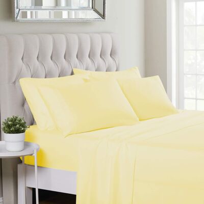 Sweet Home Collection - Deluxe Microfiber Sheet Set with Bonus Pillowcases, Ultra Soft 1500 Series, Queen - Pale Yellow Sweet Home Collection - Deluxe Microfiber Sheet Set with Bonus Pillowcases, Ultra Soft 1500 Series, Queen - Pale Yellow