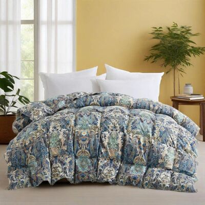 Peace Nest - All Season Goose Feather Fiber Comforter Duvet Vintage Style, King - Paisley Floral Peace Nest - All Season Goose Feather Fiber Comforter Duvet Vintage Style, King - Paisley Floral
