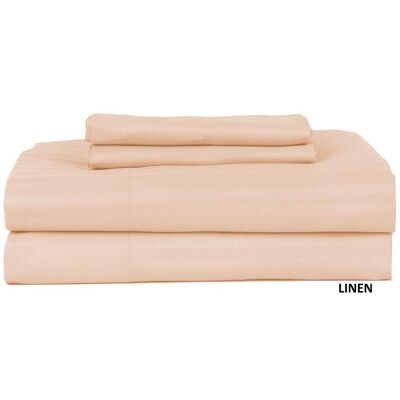 Castle Hill London - 600 Thread Count Sateen Stripe Sheet Set - Queen - Linen Castle Hill London - 600 Thread Count Sateen Stripe Sheet Set - Queen - Linen