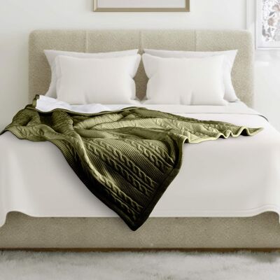Lavish Home - Cable Knit Throw Blanket for Couch, Sofa, or Bed 60x80-Inch Soft and Cozy Blanket Throws Warm Sherpa - Green Lavish Home - Cable Knit Throw Blanket for Couch, Sofa, or Bed 60x80-Inch Soft and Cozy Blanket Throws Warm Sherpa - Green
