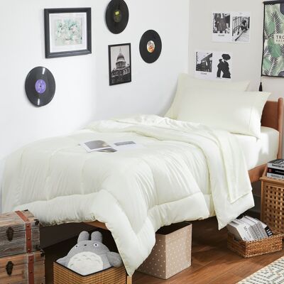 Sweet Home Collection - 7PC Campus Ready Dorm Twin XL Bedding Bundle, Solid Comforter, Bed Pillows and Sheet Set - Ivory Sweet Home Collection - 7PC Campus Ready Dorm Twin XL Bedding Bundle, Solid Comforter, Bed Pillows and Sheet Set - Ivory