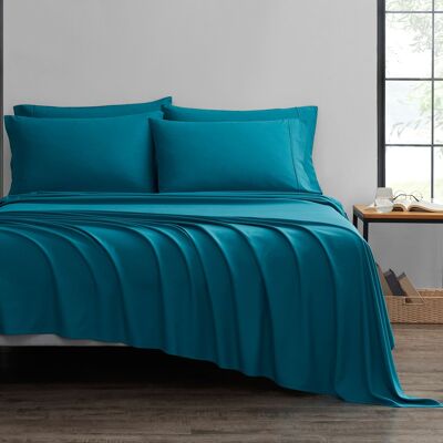 Bibb Home - Bamboo 6-Piece Luxury Sheet Set - Teal Bibb Home - Bamboo 6-Piece Luxury Sheet Set - Teal