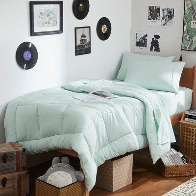 Sweet Home Collection - 7PC Campus Ready Dorm Twin XL Bedding Bundle, Solid Comforter, Bed Pillows and Sheet Set - Mint Sweet Home Collection - 7PC Campus Ready Dorm Twin XL Bedding Bundle, Solid Comforter, Bed Pillows and Sheet Set - Mint