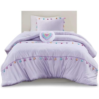 Gracie Mills - Pinnacle 3-PC Tassel Comforter Set - Lavender Gracie Mills - Pinnacle 3-PC Tassel Comforter Set - Lavender
