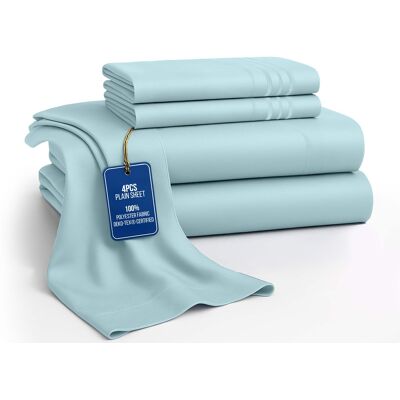 Lux Decor Collection - 4-Piece King Bed Sheet Set, Ultra Soft Microfiber, Deep Pocket, Wrinkle-Resistant, Hypoallergenic, All-Season Comfort - Blue Lux Decor Collection - 4-Piece King Bed Sheet Set, Ultra Soft Microfiber, Deep Pocket, Wrinkle-Resistant, Hypoallergenic, All-Season Comfort - Blue