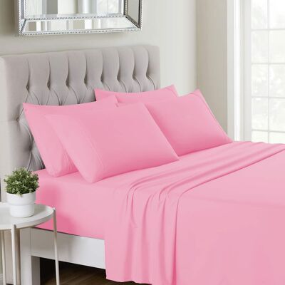 Sweet Home Collection - Deluxe Microfiber Sheet Set with Bonus Pillowcases, Ultra Soft 1500 Series, Queen - Pink Sweet Home Collection - Deluxe Microfiber Sheet Set with Bonus Pillowcases, Ultra Soft 1500 Series, Queen - Pink