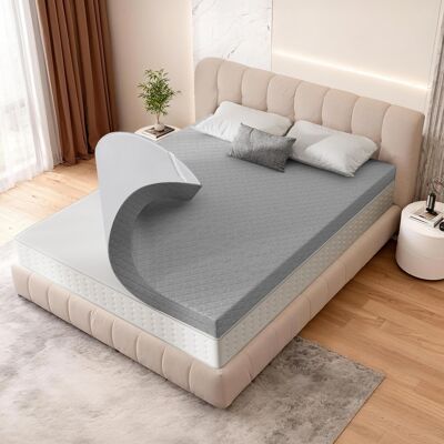 Dyonery - Twin Size Extra Firm Twin Mattress Topper 3 Inch High Density Foam, Non-Slip, Removable Washable Cover - Gray Dyonery - Twin Size Extra Firm Twin Mattress Topper 3 Inch High Density Foam, Non-Slip, Removable Washable Cover - Gray