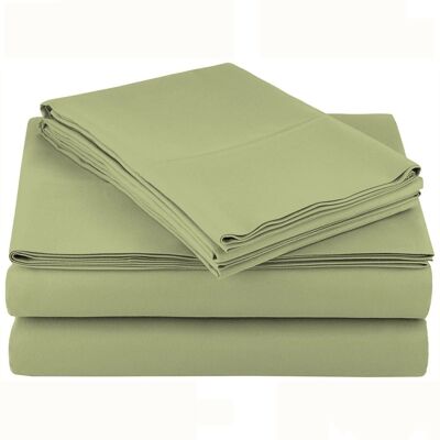 Kitcheniva - 4 Piece Bed Sheet Set Microfiber Comfort Ultra Soft Deep Pocket Sheets King - Sage Green Kitcheniva - 4 Piece Bed Sheet Set Microfiber Comfort Ultra Soft Deep Pocket Sheets King - Sage Green