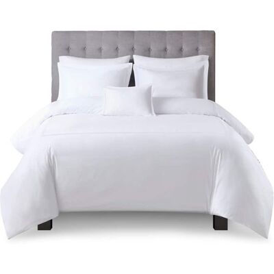 Gracie Mills - Mooney 500 Thread Count Embroidered Cotton Sateen Duvet Cover Set - White Gracie Mills - Mooney 500 Thread Count Embroidered Cotton Sateen Duvet Cover Set - White