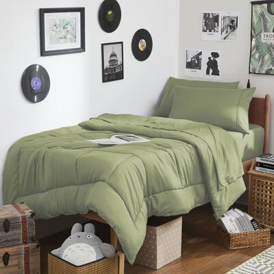 Sweet Home Collection - 7PC Campus Ready Dorm Twin XL Bedding Bundle, Solid Comforter, Bed Pillows and Sheet Set - Sage Sweet Home Collection - 7PC Campus Ready Dorm Twin XL Bedding Bundle, Solid Comforter, Bed Pillows and Sheet Set - Sage