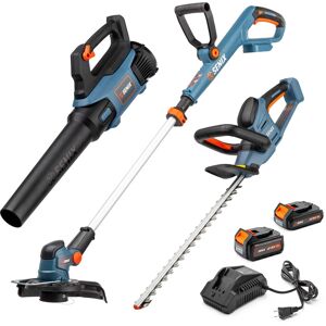 SENIX - X2 20V Max* Cordless Combo Kit, String Trimmer, Leaf Blower & Hedge Trimmer (2.0Ah, 4.0Ah Batteries, & Charger Included) - Blue SENIX - X2 20V Max* Cordless Combo Kit, String Trimmer, Leaf Blower & Hedge Trimmer (2.0Ah, 4.0Ah Batteries, & Charger Included) - Blue