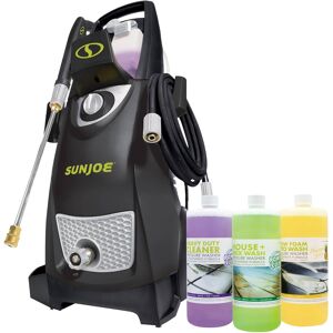 Sun Joe - Electric Pressure Washer with Wheels and 3 Pack Pressure Washer Cleaner - Black/Grey Sun Joe - Electric Pressure Washer with Wheels and 3 Pack Pressure Washer Cleaner - Black/Grey
