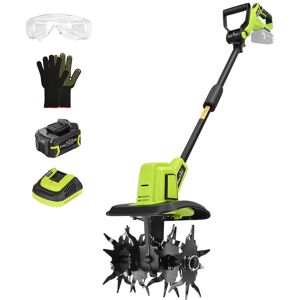 SnapFresh - 20V Cordless Tiller & Cultivator – 9" Width, 6.6" Depth, 4 Steel Tines, 3 Speed Settings, and 4.0Ah Battery - Green SnapFresh - 20V Cordless Tiller & Cultivator – 9" Width, 6.6" Depth, 4 Steel Tines, 3 Speed Settings, and 4.0Ah Battery - Green