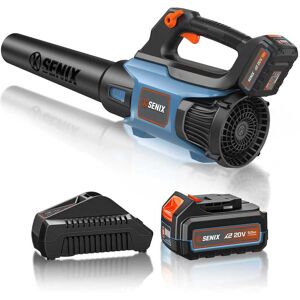 SENIX - X2 20V Max Cordless Leaf Blower, Brushless (5.0 Ah Battery & Charger Included) - Blue SENIX - X2 20V Max Cordless Leaf Blower, Brushless (5.0 Ah Battery & Charger Included) - Blue