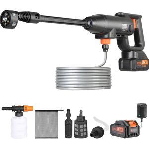 VEVOR - Cordless Pressure Washer, 580-PSI 1.1 GPM Portable Power Cleaner, Handheld Washer Gun with 4.0Ah Battery, 6-in-1 Nozzle - Black,Orange VEVOR - Cordless Pressure Washer, 580-PSI 1.1 GPM Portable Power Cleaner, Handheld Washer Gun with 4.0Ah Battery, 6-in-1 Nozzle - Black,Orange