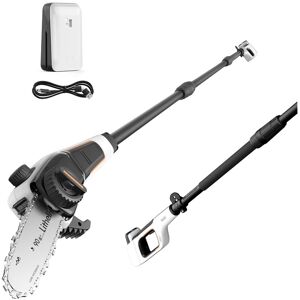 Litheli - 20V Pole Saw Battery Powered for Tree Trimming, 8'' Electric Cordless Pole Chain Saw with 2.5Ah Battery for Tree - Black and White Litheli - 20V Pole Saw Battery Powered for Tree Trimming, 8'' Electric Cordless Pole Chain Saw with 2.5Ah Battery for Tree - Black and White