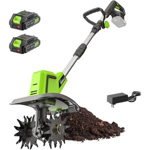 Steelite - 21V 9" Electric Cordless Tiller 360RPM with 2 x 2.0Ah Batteries & Charger Steelite - 21V 9" Electric Cordless Tiller 360RPM with 2 x 2.0Ah Batteries & Charger