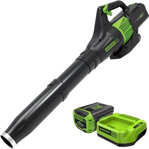 Greenworks - 60V 450 CFM at 125 Mph Cordless Leaf Blower, with 2.0Ah Battery and Charger 2414402 - Green Greenworks - 60V 450 CFM at 125 Mph Cordless Leaf Blower, with 2.0Ah Battery and Charger 2414402 - Green