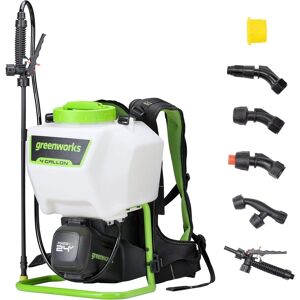 Greenworks - 24V Cordless Backpack Sprayer (4 Gallon / 5 Tips / 25 FT Spray), Tool Only, Battery and Charger Not Included - Green Greenworks - 24V Cordless Backpack Sprayer (4 Gallon / 5 Tips / 25 FT Spray), Tool Only, Battery and Charger Not Included - Green
