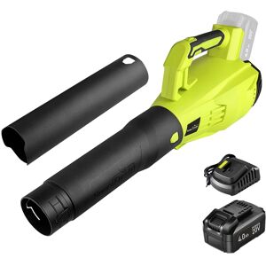 SnapFresh - 20V 350 CFM Cordless Leaf Blower with 4.0Ah Battery & Fast Charger Included - Green SnapFresh - 20V 350 CFM Cordless Leaf Blower with 4.0Ah Battery & Fast Charger Included - Green