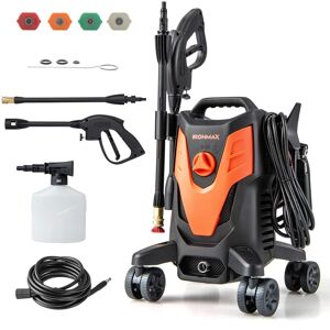 Costway - 2400 PSI High Pressure Cleaner Machine Electric Pressure Washer with 4 Wheels - Orange Costway - 2400 PSI High Pressure Cleaner Machine Electric Pressure Washer with 4 Wheels - Orange