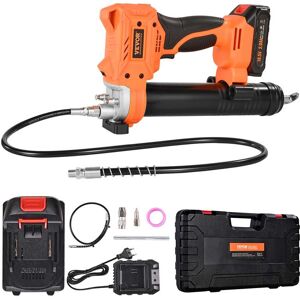 VEVOR - Cordless Grease Gun, 8000 PSI Max Pressure, 20V Electric Grease Gun with 2.0 Ah Battery & LED Light, 35.4-inch Long Hose - Black;Orange VEVOR - Cordless Grease Gun, 8000 PSI Max Pressure, 20V Electric Grease Gun with 2.0 Ah Battery & LED Light, 35.4-inch Long Hose - Black;Orange