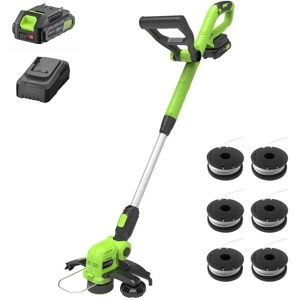 Steelite - 21V MAX 12-Inch 2-in-1 Electric Cordless Grass String Trimmer Cutter Lawn Edger with 2.0Ah Battery & Charger Steelite - 21V MAX 12-Inch 2-in-1 Electric Cordless Grass String Trimmer Cutter Lawn Edger with 2.0Ah Battery & Charger