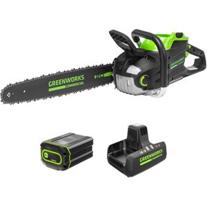 Greenworks - Commercial 82V 20" 3.4kW Chainsaw with 4Ah Battery and Dual Port Charger (82CS34-4DP) - Green Greenworks - Commercial 82V 20" 3.4kW Chainsaw with 4Ah Battery and Dual Port Charger (82CS34-4DP) - Green